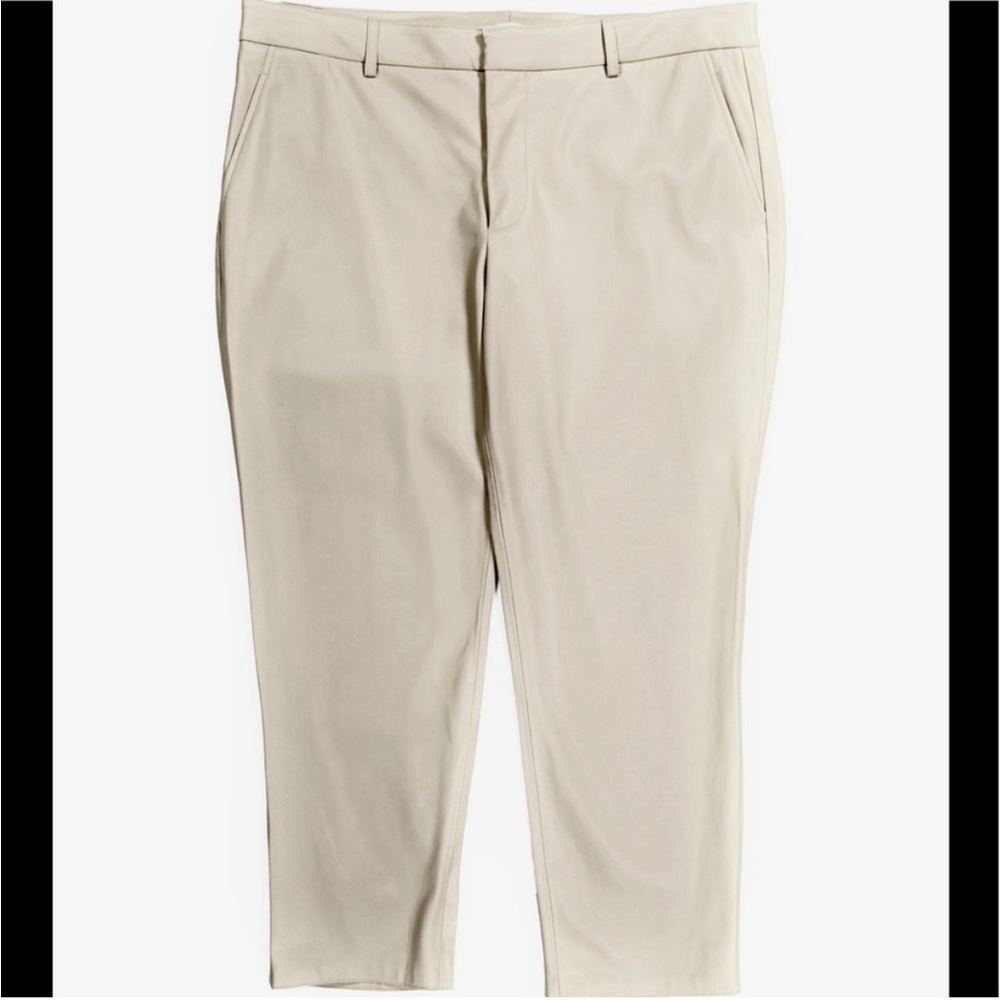 Zara Faux Leather Capri Chino Pants. Size 14